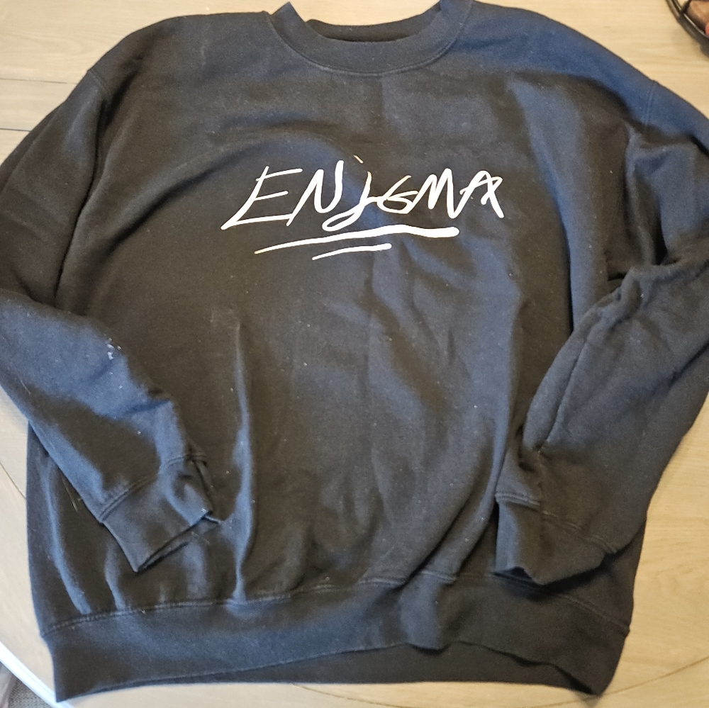 Enigma Men's Black Crewneck Sweatshirt